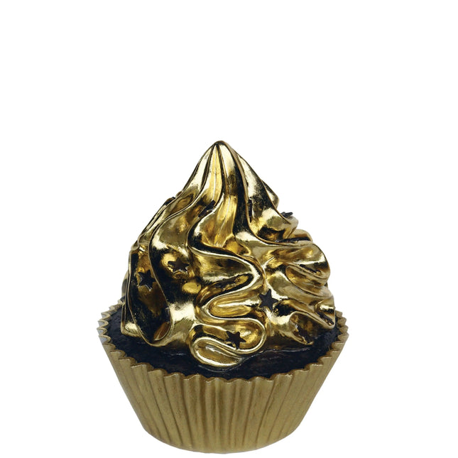 Gold Chocolate Cupcake With Stars Over Sized Statue LM Treasures - A