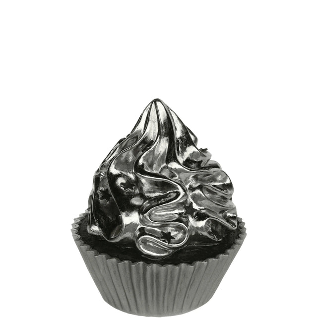 Silver Chocolate Cupcake With Stars Over Sized Statue LM Treasures - A