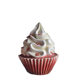 Red Velvet Cupcake With Stars Over Sized Statue - LM Treasures 