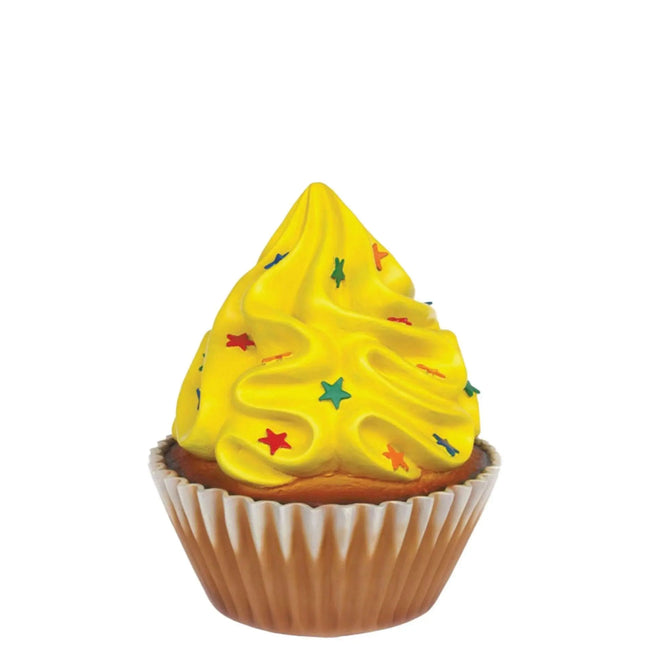 Bright Yellow Cupcake With Stars Over Sized Statue LM Treasures - A