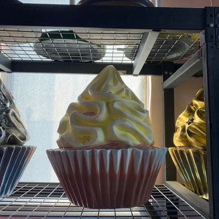 Yellow Cupcake With Stars Over Sized Statue - LM Treasures 