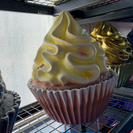Yellow Cupcake With Stars Over Sized Statue - LM Treasures 