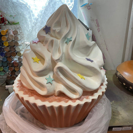 Cupcake With Pastel Stars Over Sized Statue - LM Treasures 