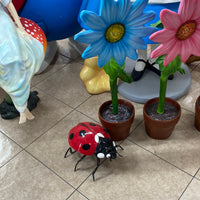 Red Lady Bug Over Sized Insect Statue - LM Treasures 