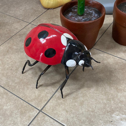 Red Lady Bug Over Sized Insect Statue - LM Treasures 