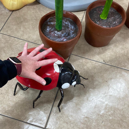 Red Lady Bug Over Sized Insect Statue - LM Treasures 