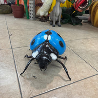 Small Blue Lady Bug Over Sized Insect Statue