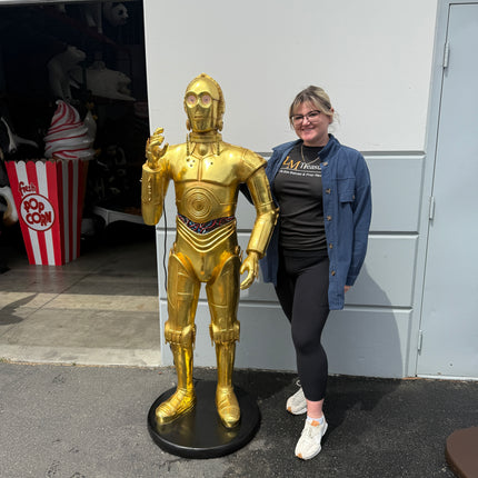Gold Android Droid Butler Detective Life Size Statue