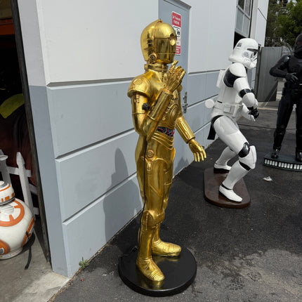 Gold Android Droid Butler Detective Life Size Statue