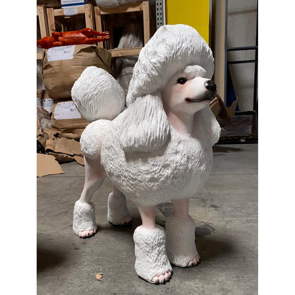 White Poodle Life Size Dog Statue - LM Treasures 