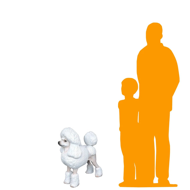 White Poodle Life Size Dog Statue - LM Treasures 