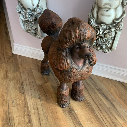 Brown Poodle Life Size Dog Statue - LM Treasures 