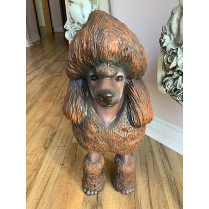 Brown Poodle Life Size Dog Statue - LM Treasures 