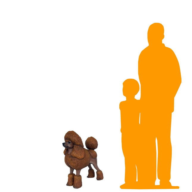 Brown Poodle Life Size Dog Statue - LM Treasures 