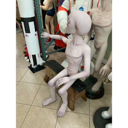 Alien Sitting No Bench Life Size Statue - LM Treasures 