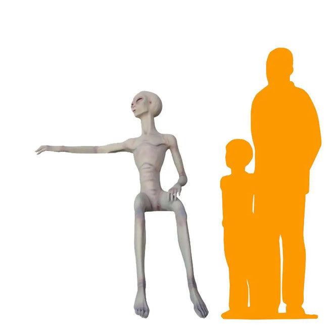 Alien Sitting No Bench Life Size Statue LM Treasures - A