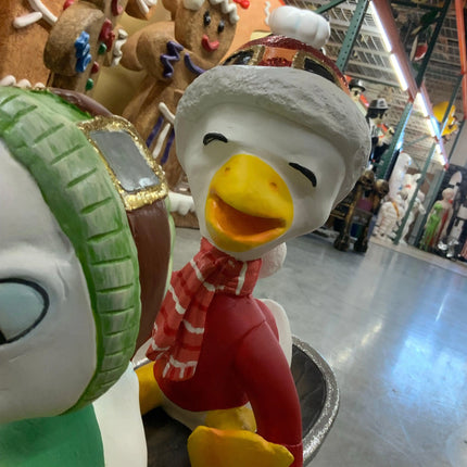 Ducklings On Snowboard Life Size Statue LM Treasures - A