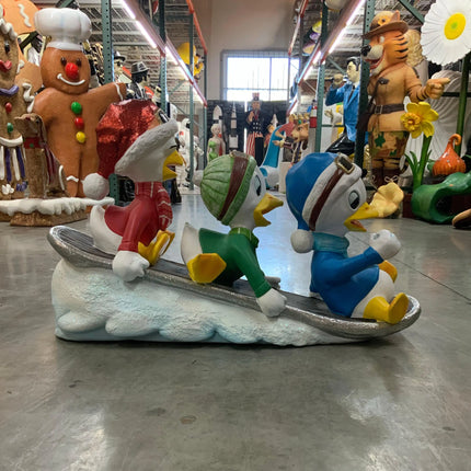 Ducklings On Snowboard Life Size Statue LM Treasures - A