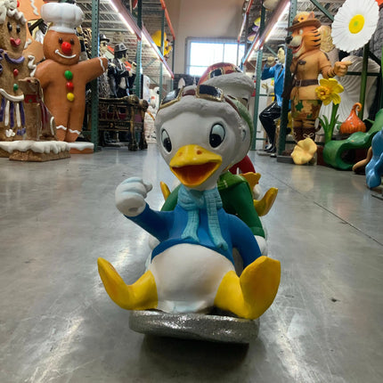 Ducklings On Snowboard Life Size Statue LM Treasures - A