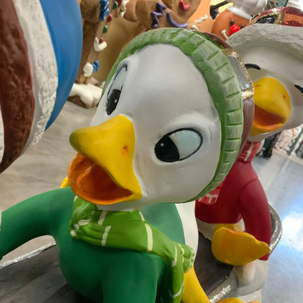 Ducklings On Snowboard Life Size Statue LM Treasures - A