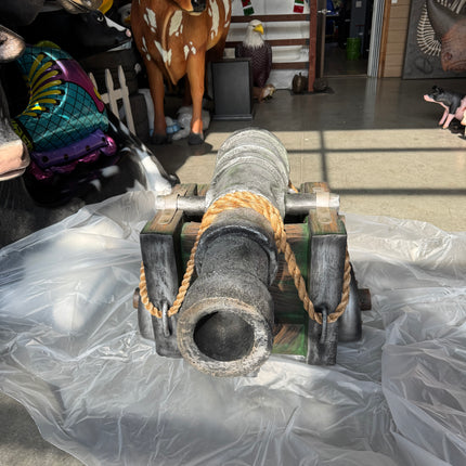 Realistic Pirate Cannon Life Size Statue