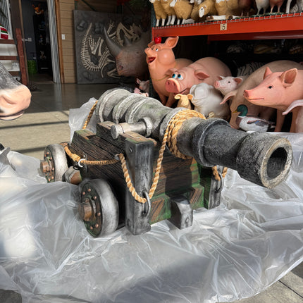 Realistic Pirate Cannon Life Size Statue