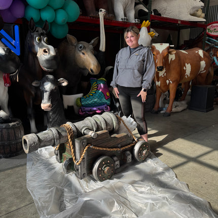 Realistic Pirate Cannon Life Size Statue