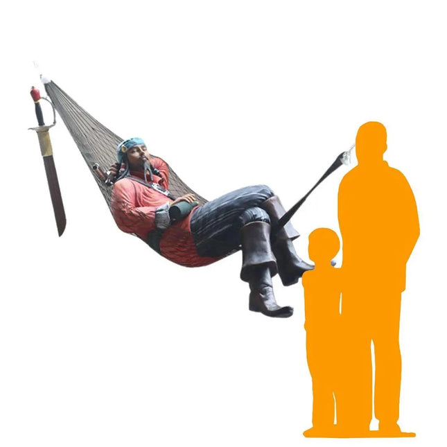 Pirate Hanging in Hammock Life Size Statue - LM Treasures 