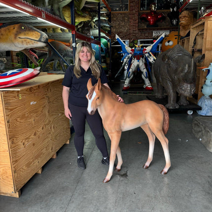 Baby Foal Horse Pony Walking Life Size Statue - LM Treasures 