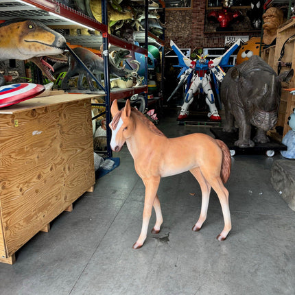 Baby Foal Horse Pony Walking Life Size Statue - LM Treasures 