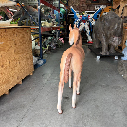 Baby Foal Horse Pony Walking Life Size Statue - LM Treasures 
