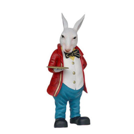 Rabbit Waiter Butler Life Size Statue - LM Treasures 