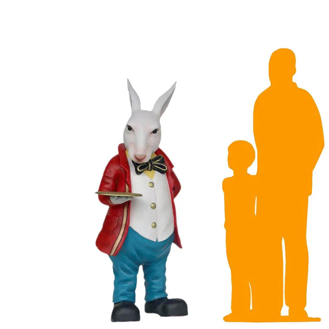 Charming Rabbit Waiter Butler Life Size Statue Prop – LM Treasures