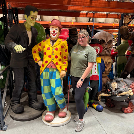 Circus Clown Standing Life Size Statue