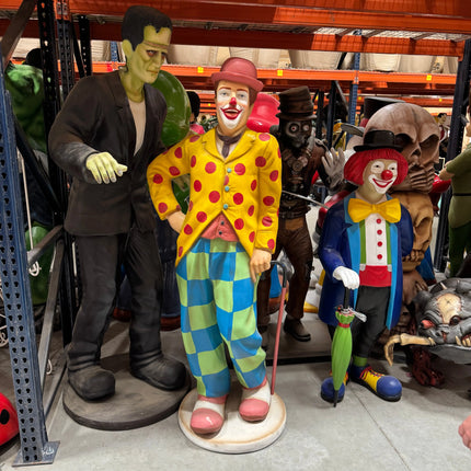 Circus Clown Standing Life Size Statue