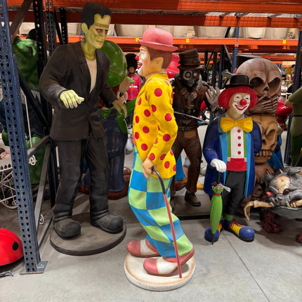 Circus Clown Standing Life Size Statue
