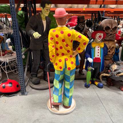 Circus Clown Standing Life Size Statue