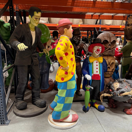 Circus Clown Standing Life Size Statue