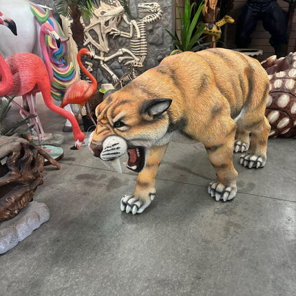Saber Tooth Growling Life Size Statue - LM Treasures 