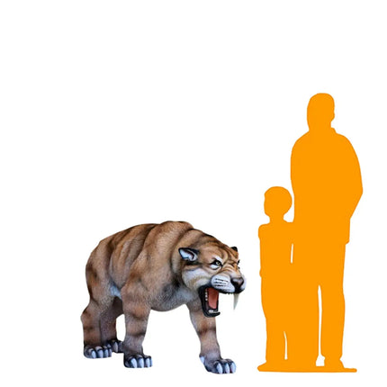 Saber Tooth Growling Life Size Statue LM Treasures - A