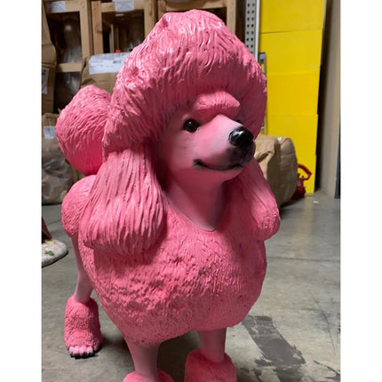 Pink Poodle Life Size Dog Statue - LM Treasures 
