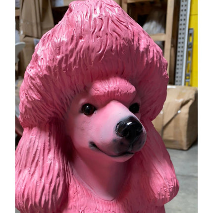 Pink Poodle Life Size Dog Statue - LM Treasures 