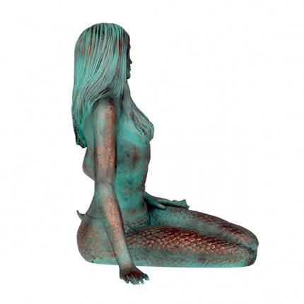 Mermaid Sitting Patina Finish Life Size Statue