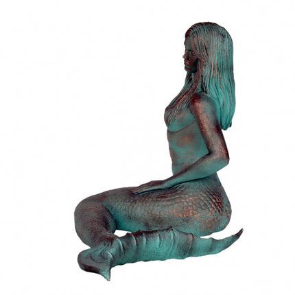 Mermaid Sitting Patina Finish Life Size Statue