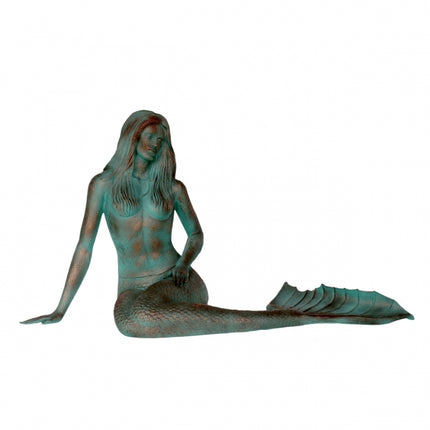Mermaid Sitting Patina Finish Life Size Statue