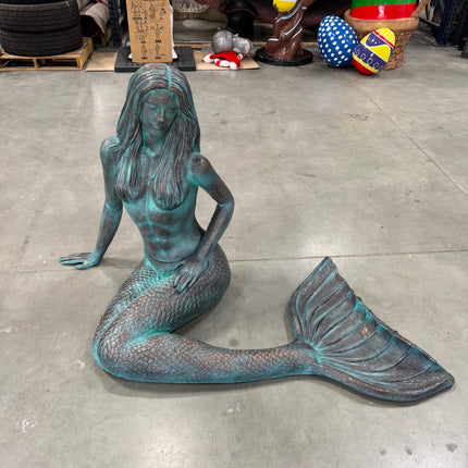 Mermaid Sitting Patina Finish Life Size Statue LM Treasures - A