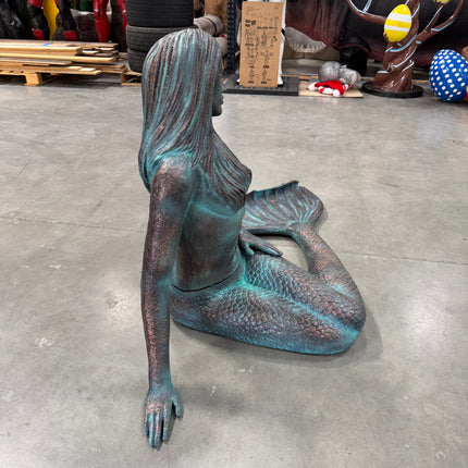 Mermaid Sitting Patina Finish Life Size Statue LM Treasures - A