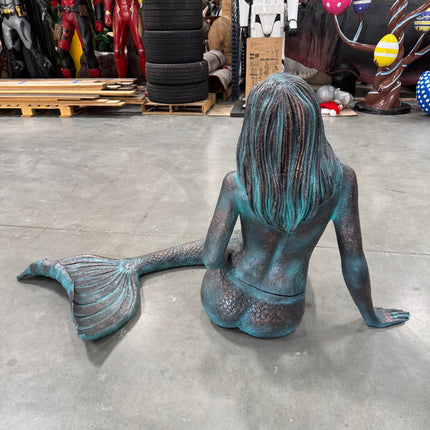 Mermaid Sitting Patina Finish Life Size Statue LM Treasures - A