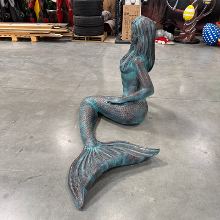 Mermaid Sitting Patina Finish Life Size Statue LM Treasures - A