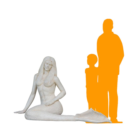 Mermaid Sitting Stone Finish Life Size Statue